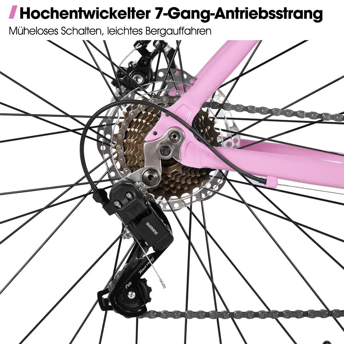 Damen Herren Citybike 28 Zoll 7-Gang Aluminium Scheibenbremse 700C 4/7