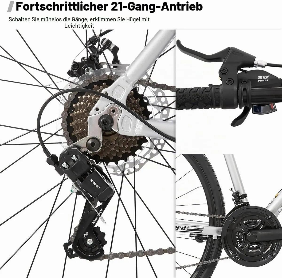 Herren Rennrad 28 Zoll 21-Gang Scheibenbremse 700C 3/7