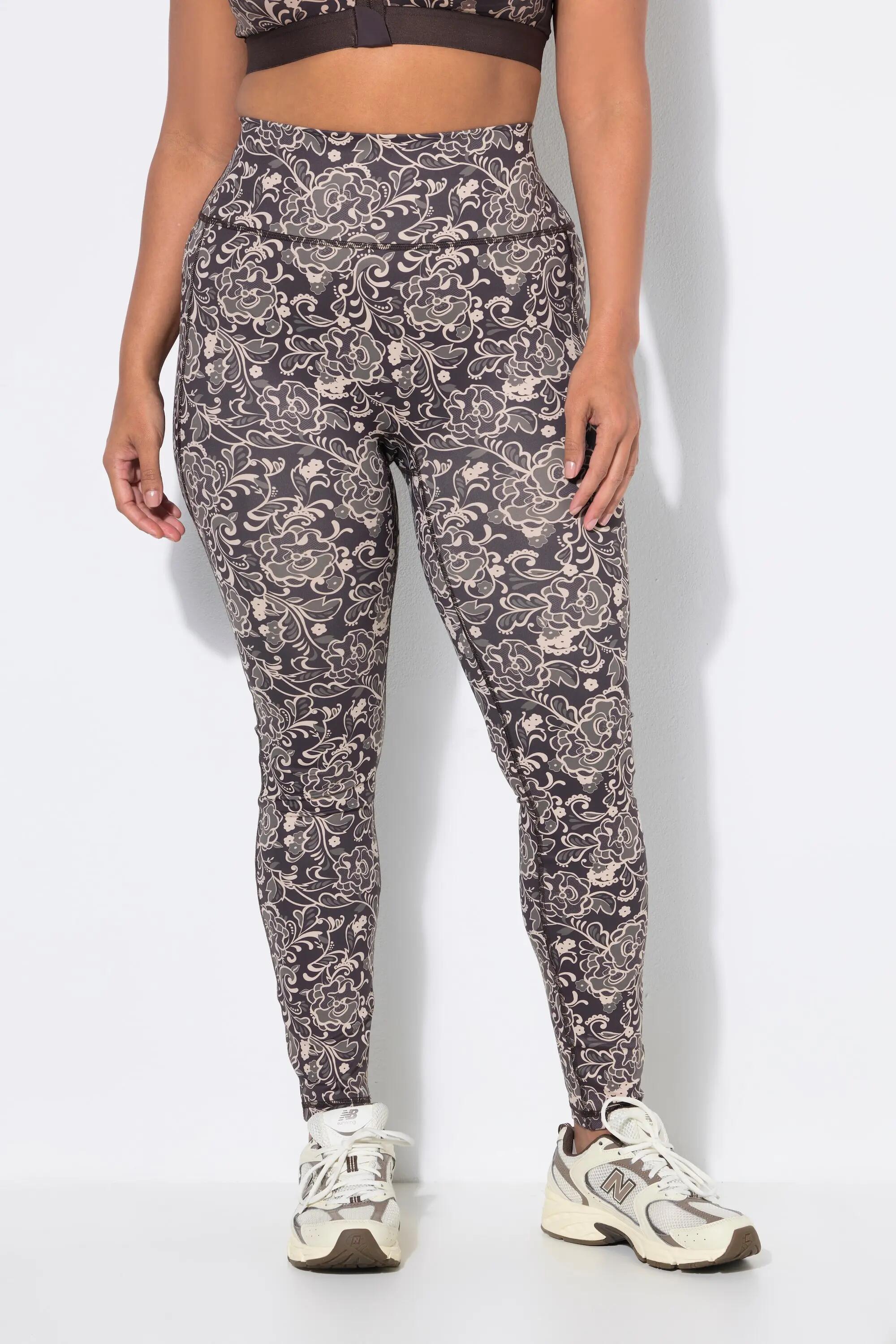 Femme Legging de sport motif floral coupe Slim Fit et taille élastique 5/6