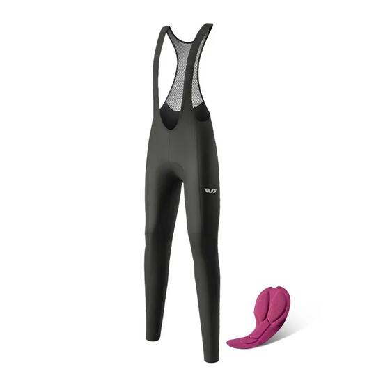 TVI Pantalon de cyclisme long hiver femme avec bretelles