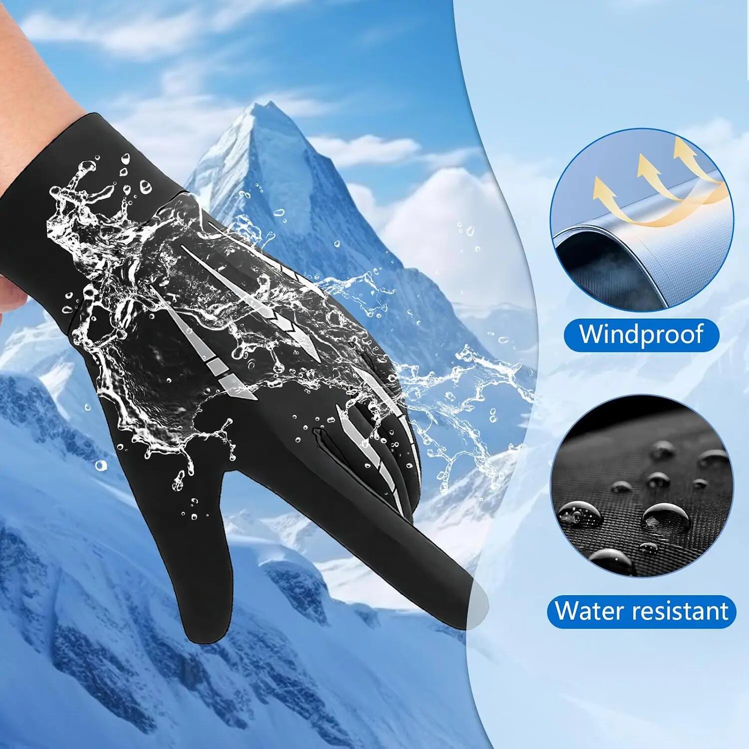 Gants d'hiver pour hommes et femmes – Gants thermiques, antidérapants, imperméab 4/7