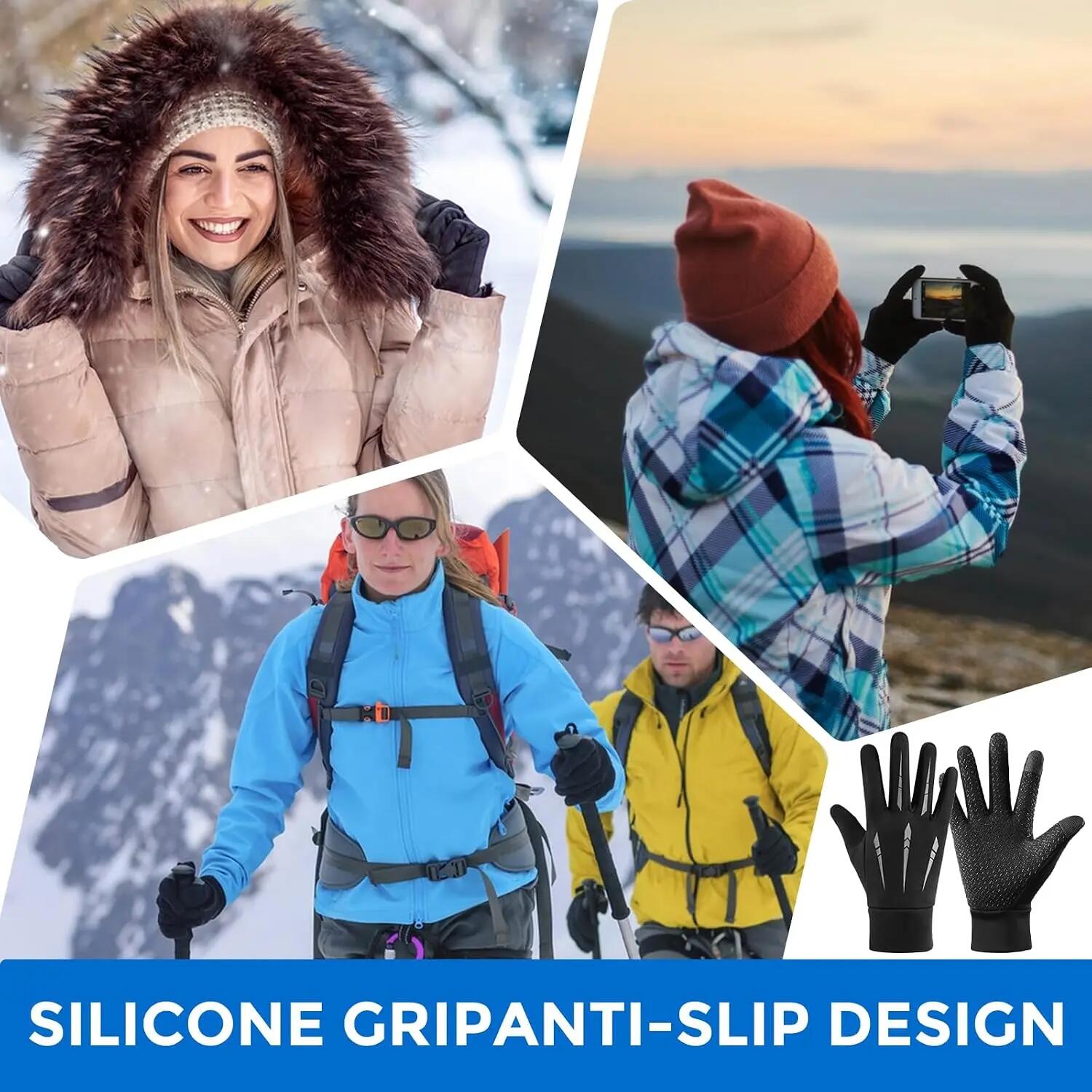 Gants d'hiver pour hommes et femmes – Gants thermiques, antidérapants, imperméab 2/7