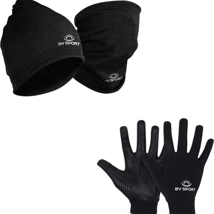 BV Sport Winter Bundle: Beanie/Neck Warmer + Gloves - Black