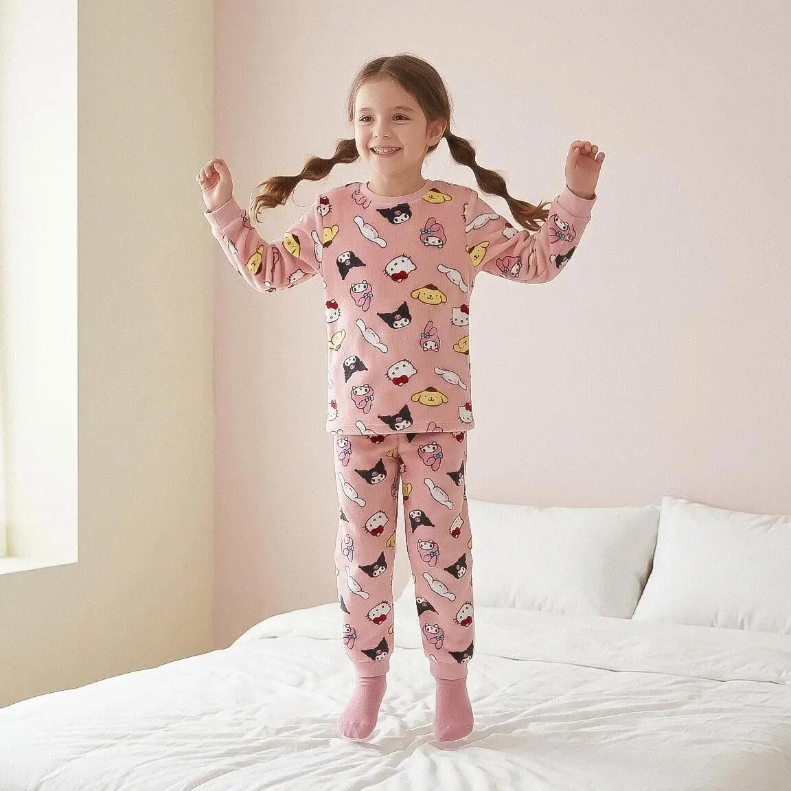 Pyjama Long Enfant Hello Kitty Deux Pièces en Polyester Rose 6/6