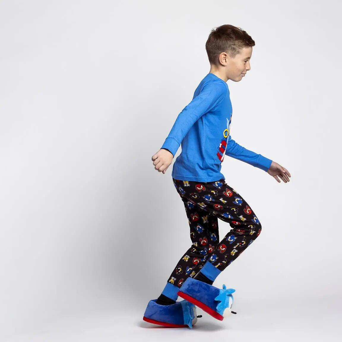 Schlafanzug Lang Kinder Sonic Zweiteilig aus Baumwolle Blau 6/6
