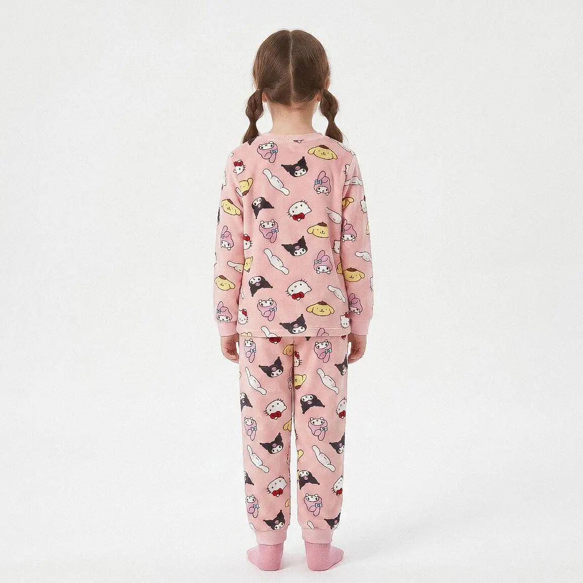 Pyjama Long Enfant Hello Kitty Deux Pièces en Polyester Rose 5/6