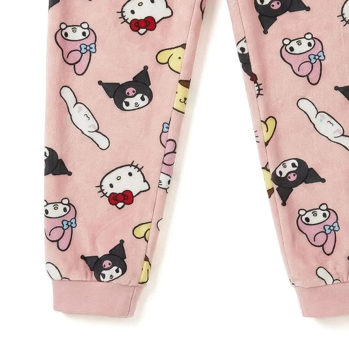 Pyjama Long Enfant Hello Kitty Deux Pièces en Polyester Rose 3/6