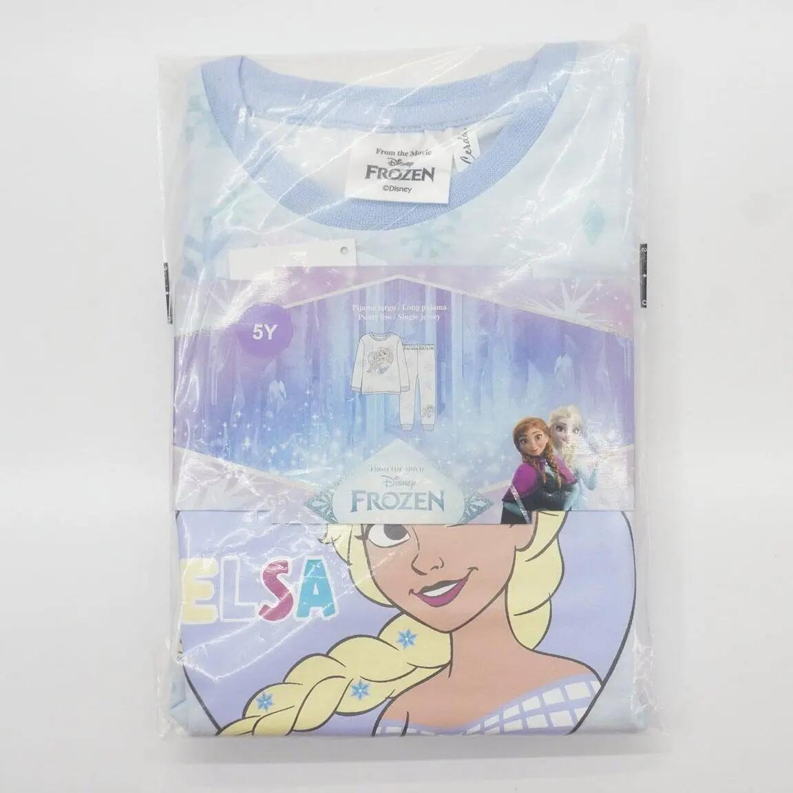 Pijama Largo Infantil Frozen de Dos Piezas de Algodón y Poliéster Azul Claro 6/6