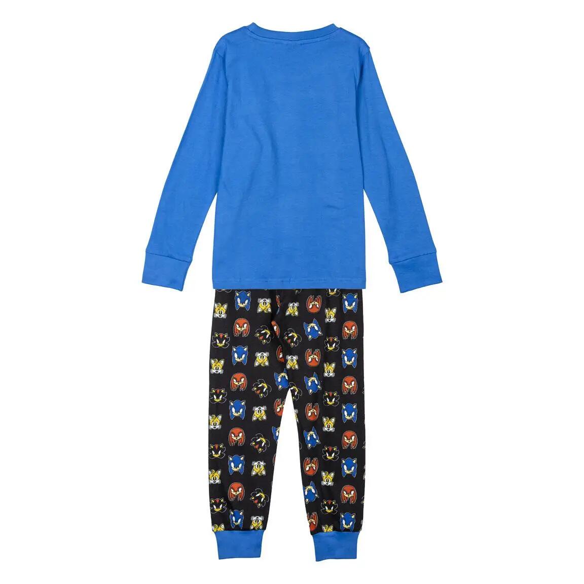 Schlafanzug Lang Kinder Sonic Zweiteilig aus Baumwolle Blau 2/6