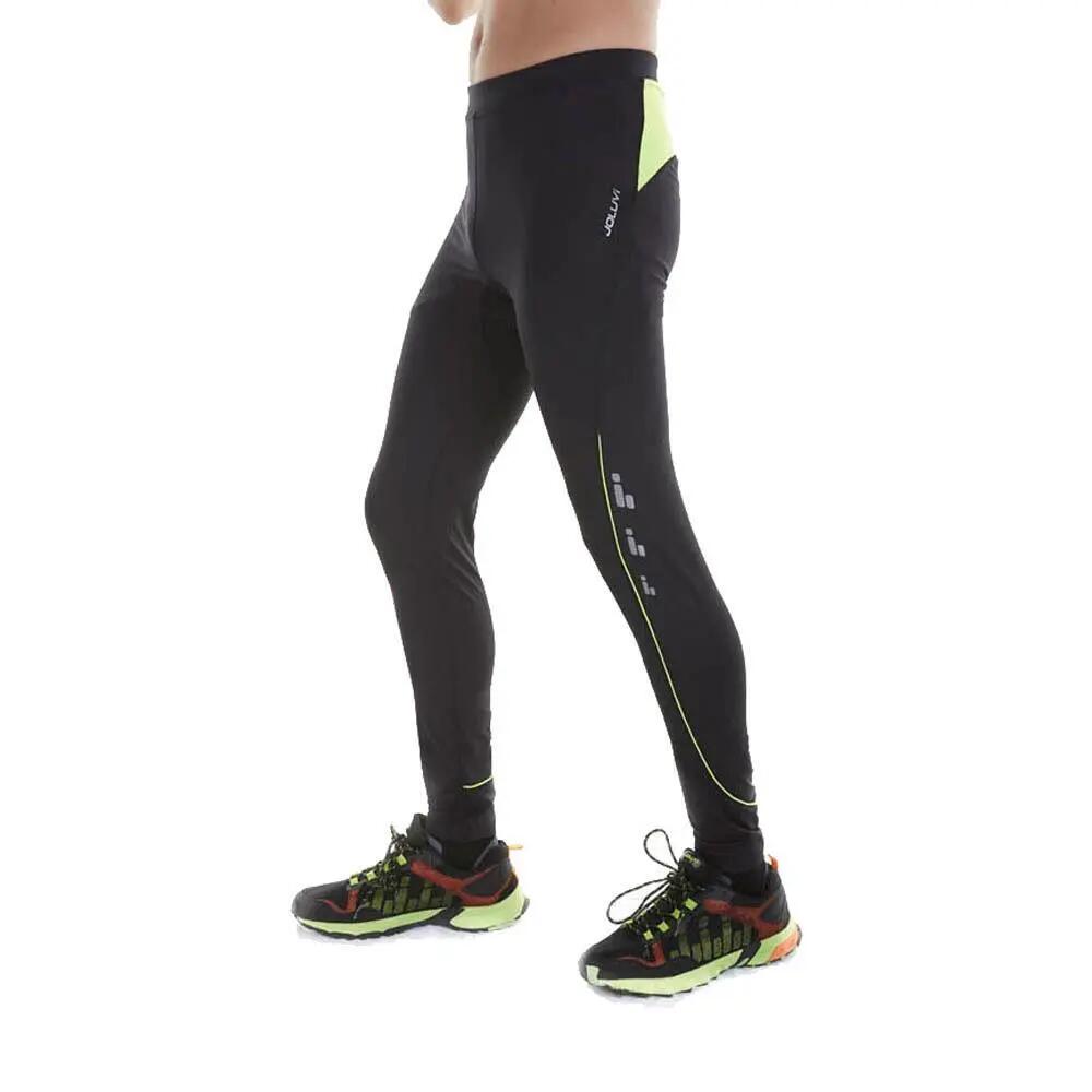 Joluvi Collants unisexes Pro Fit - Noir/Jaune 1/1