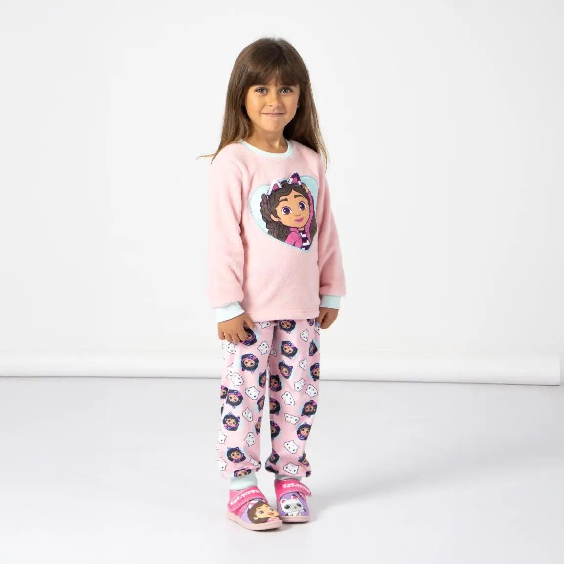 Schlafanzug Lang Kinder Gabby's Dollhouse Zweiteilig aus Polyester Rosa 4/4
