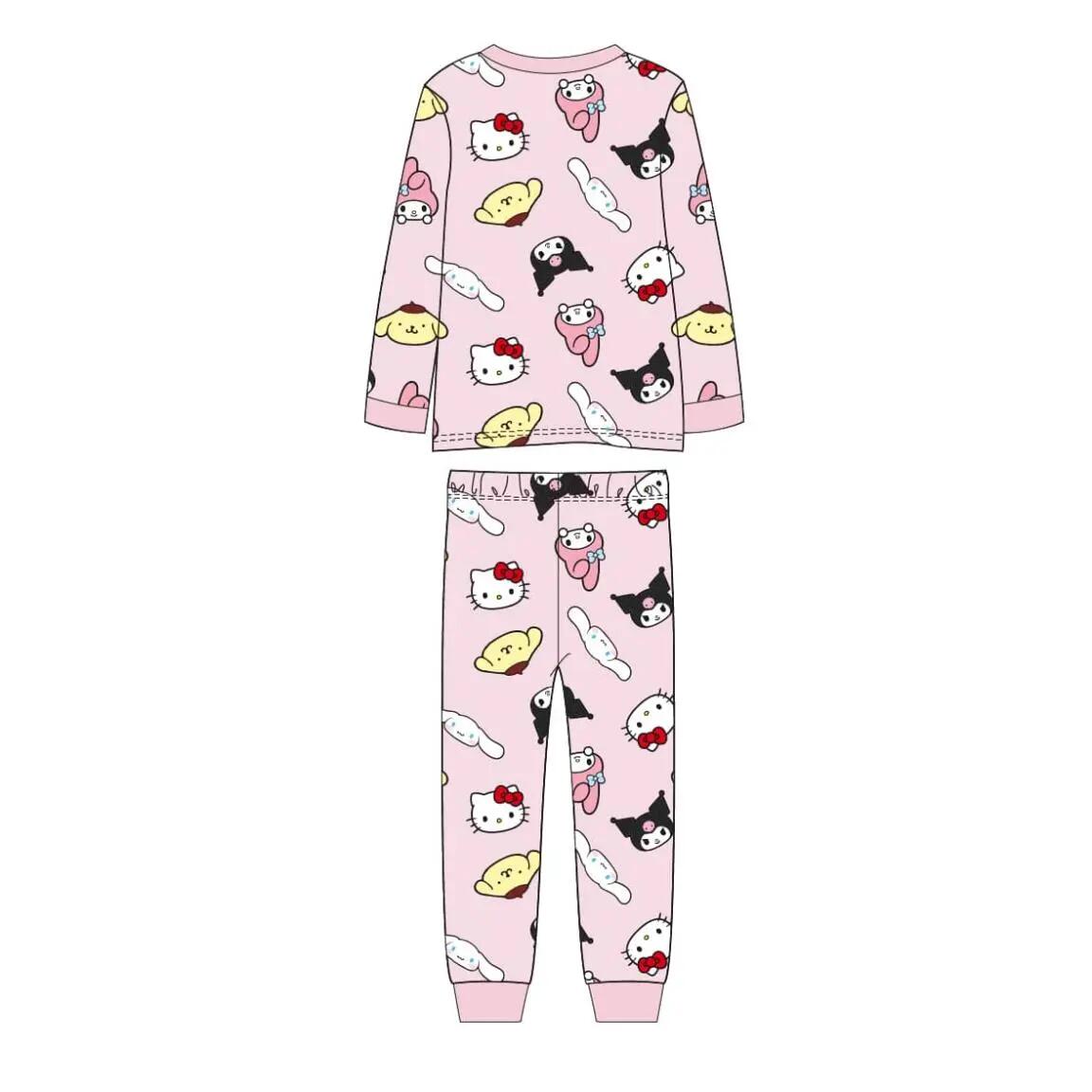 Pyjama Long Enfant Hello Kitty Deux Pièces en Polyester Rose 2/6