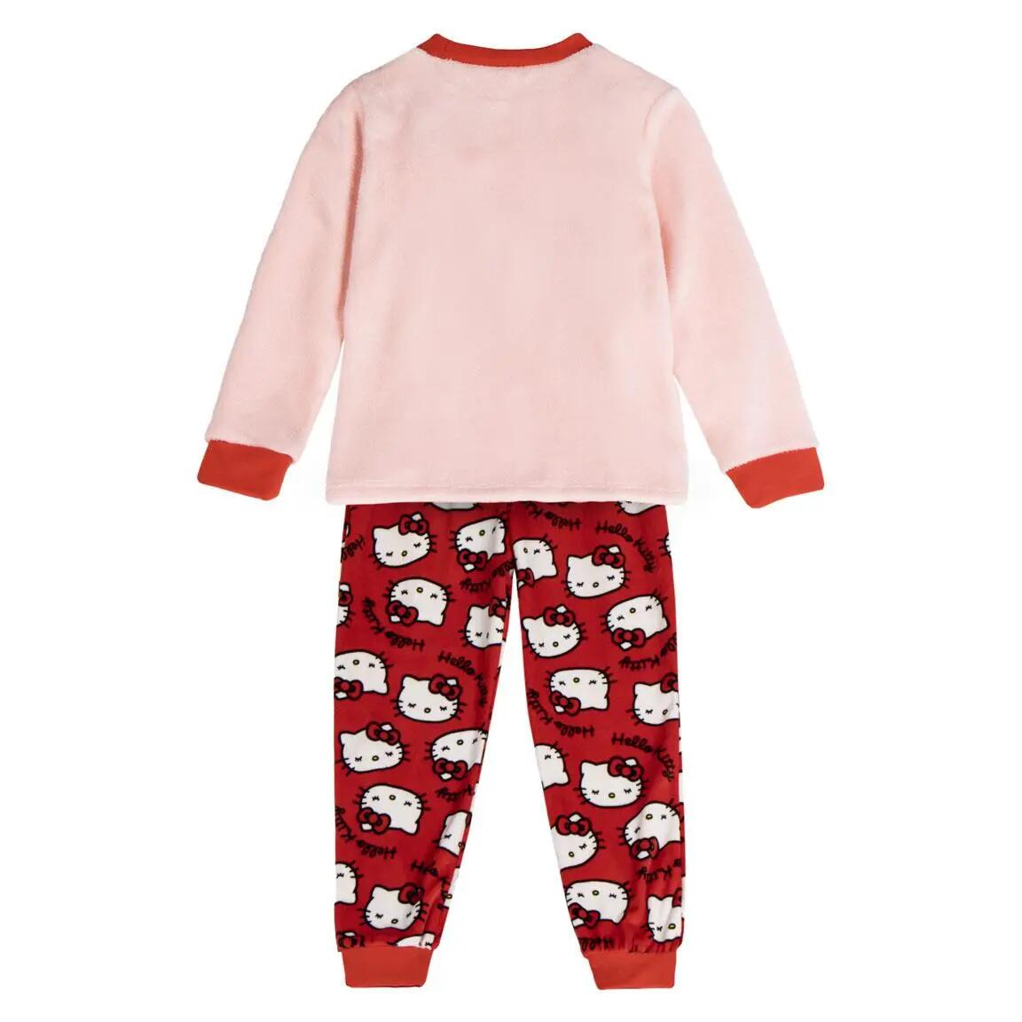 Schlafanzug Lang Kinder Hello Kitty Zweiteilig aus Polyester Hellrosa 2/3