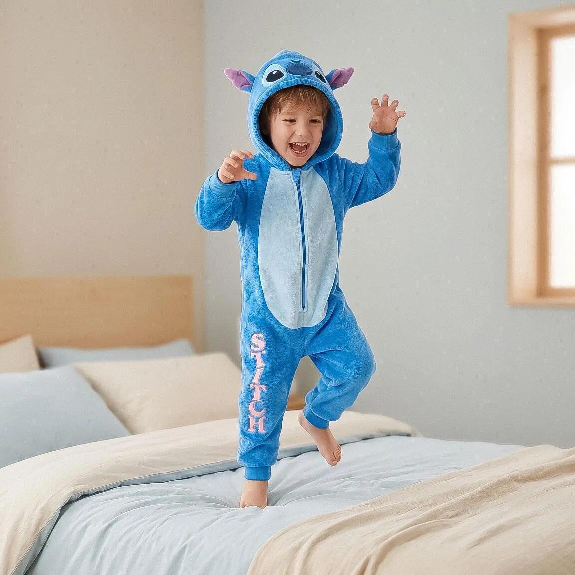Pyjama Lang Kinder Stitch Tweedelig van Polyester Blauw 6/6