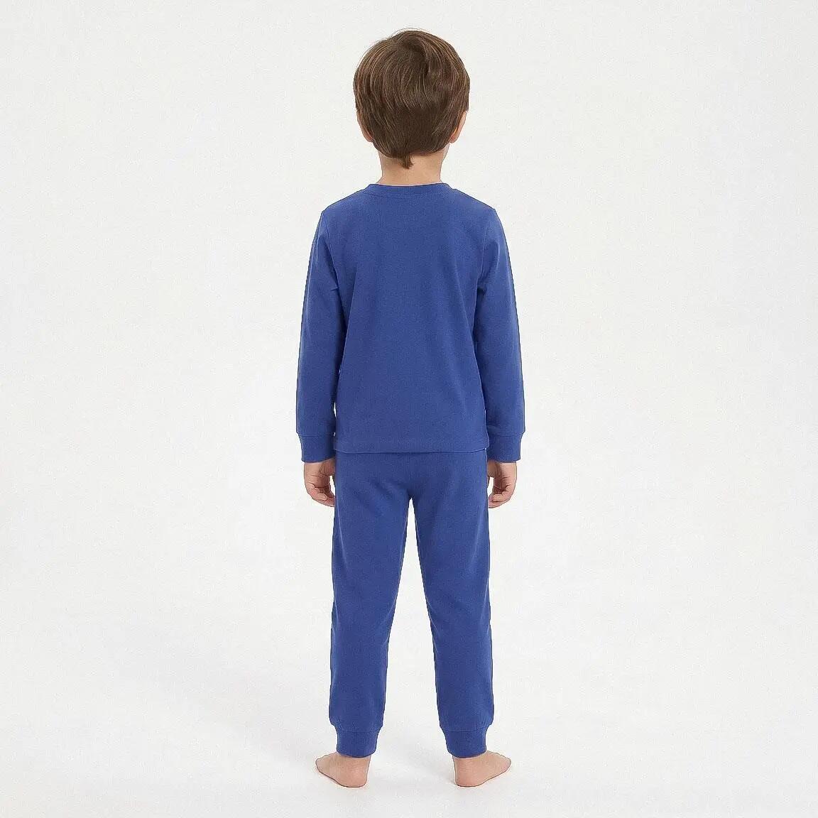 Pijama Largo Infantil FC Barcelona de Dos Piezas de Algodón y Poliéster Azul 5/6