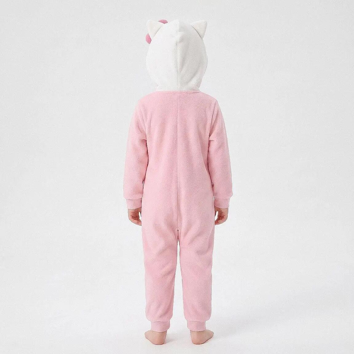 Schlafanzug Lang Kinder Hello Kitty Zweiteilig aus Polyester Hellrosa 5/6