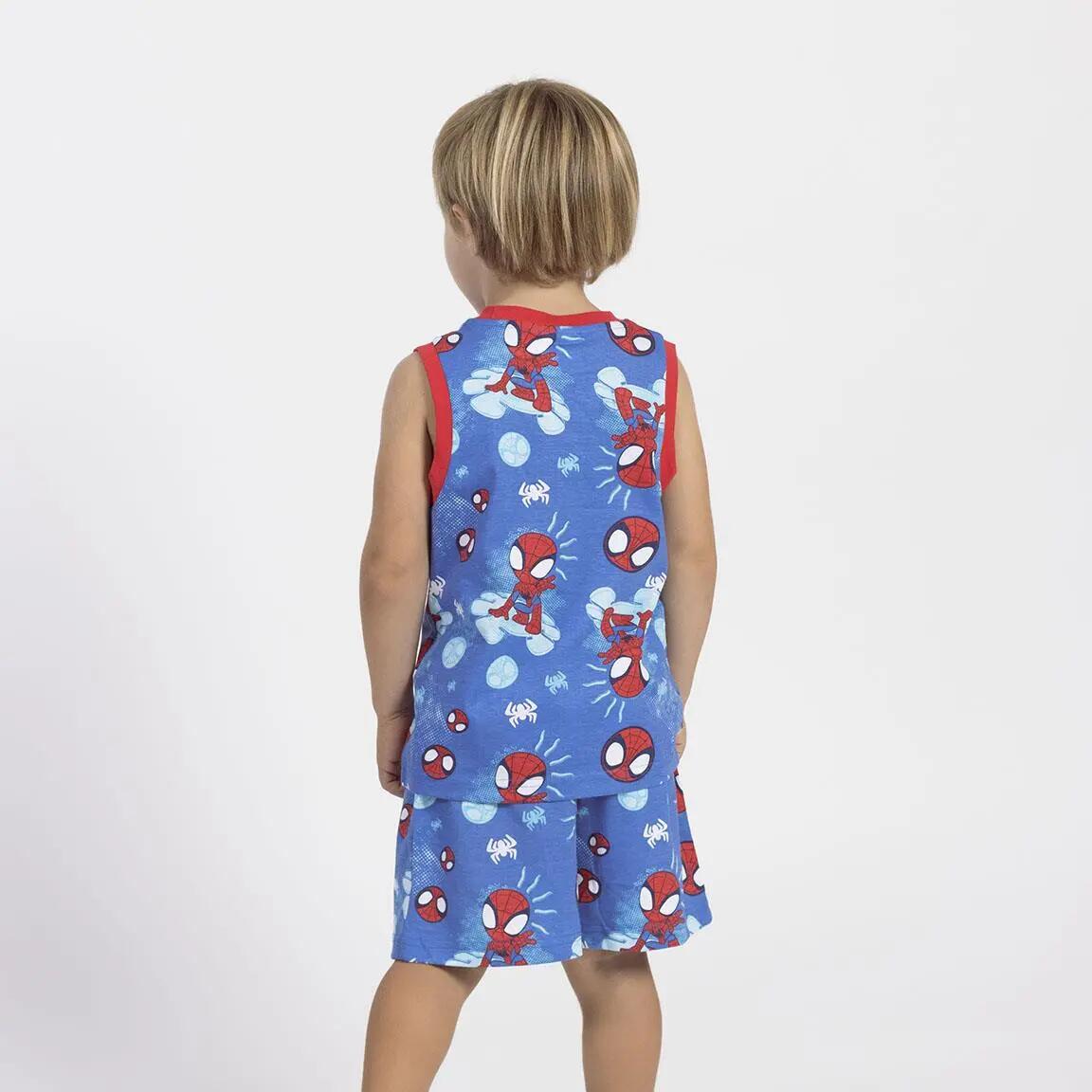 Pyjama Court Enfant Spidey Deux Pièces en Coton Bleu 3/5