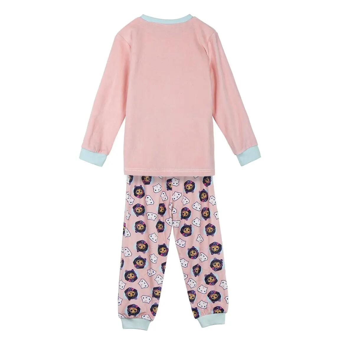 Schlafanzug Lang Kinder Gabby's Dollhouse Zweiteilig aus Polyester Rosa 2/4