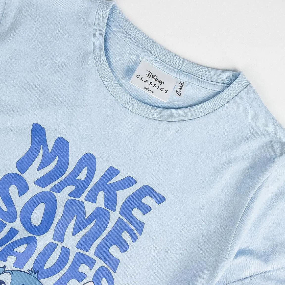 Pyjama Kort Kinder Stitch Tweedelig van Katoen Blauw 3/6