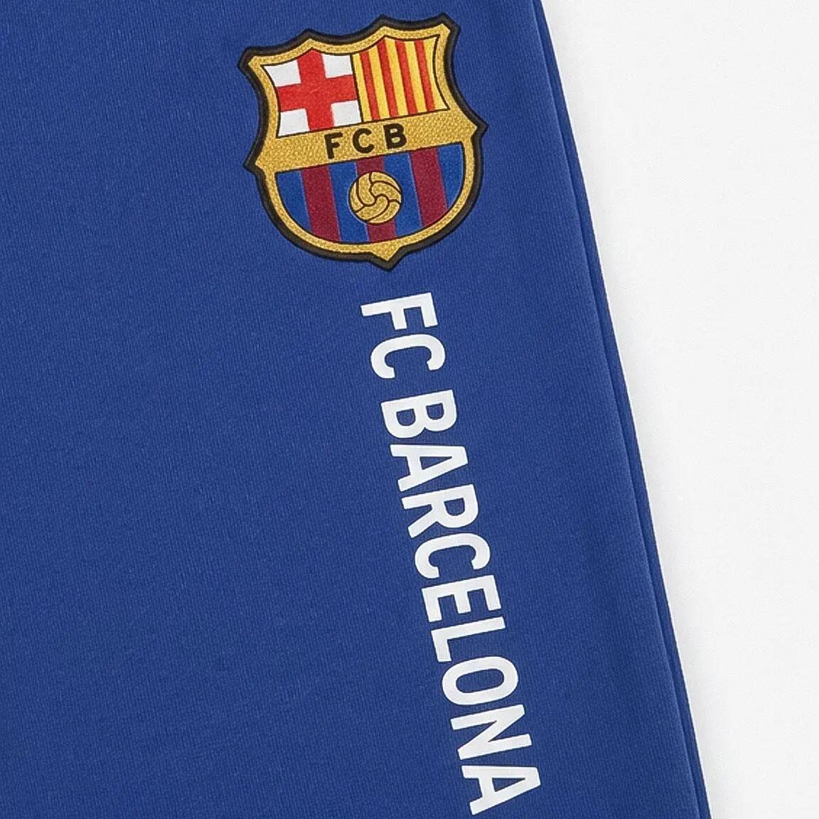 Pijama Largo Infantil FC Barcelona de Dos Piezas de Algodón y Poliéster Azul 3/6