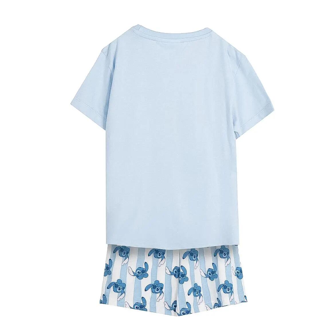Pyjama Kort Kinder Stitch Tweedelig van Katoen Blauw 2/6