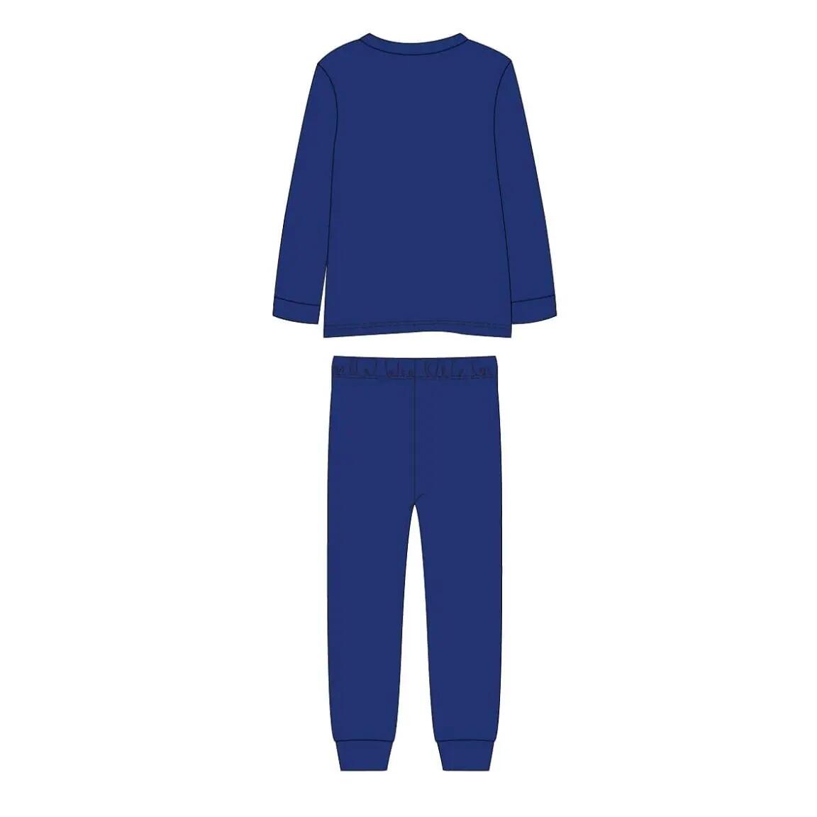 Pijama Largo Infantil FC Barcelona de Dos Piezas de Algodón y Poliéster Azul 2/6