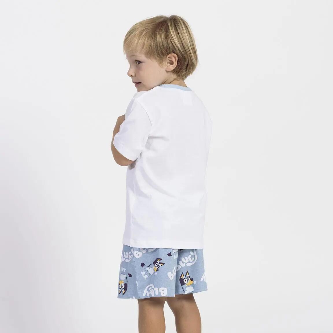 Pyjama Court Enfant Bluey Deux Pièces en Coton Blanc 5/5