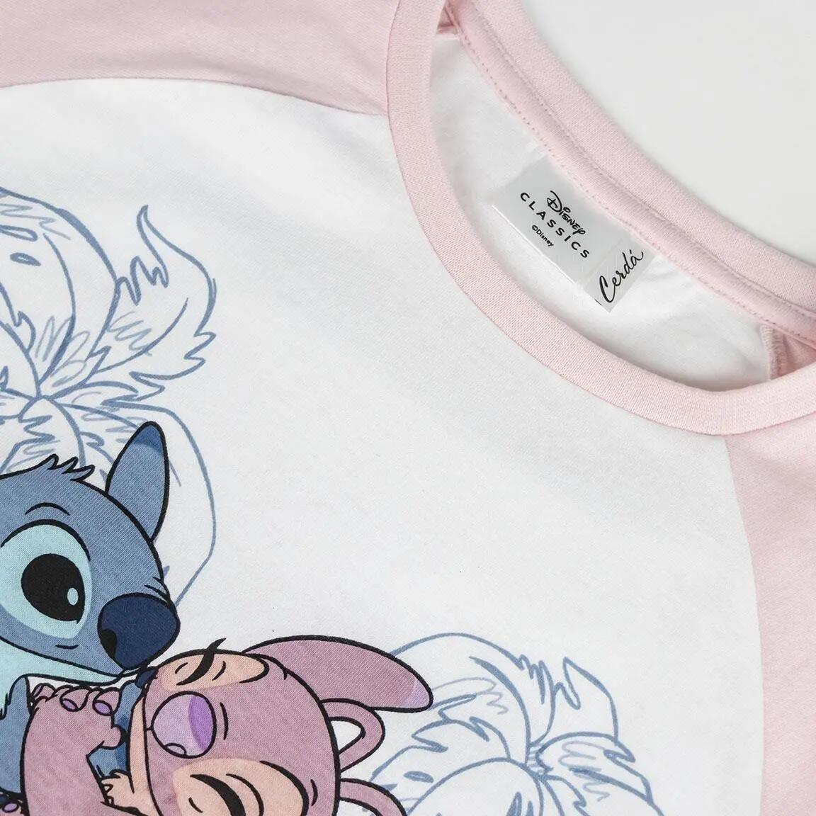 Pyjama Kort Kinder Stitch Tweedelig van Katoen Roze 4/6