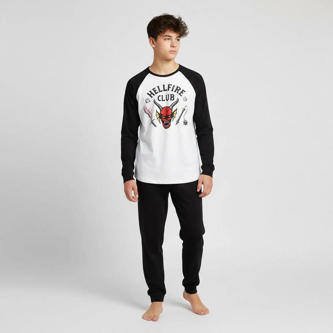 Pyjama Long Adulte Stranger Things Deux Pièces en Coton et Polyester Noir 4/6