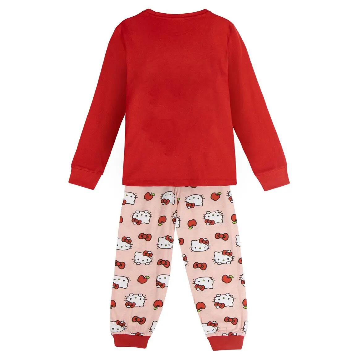 Pyjama Long Enfant Hello Kitty Deux Pièces en Coton et Polyester Rouge 2/4