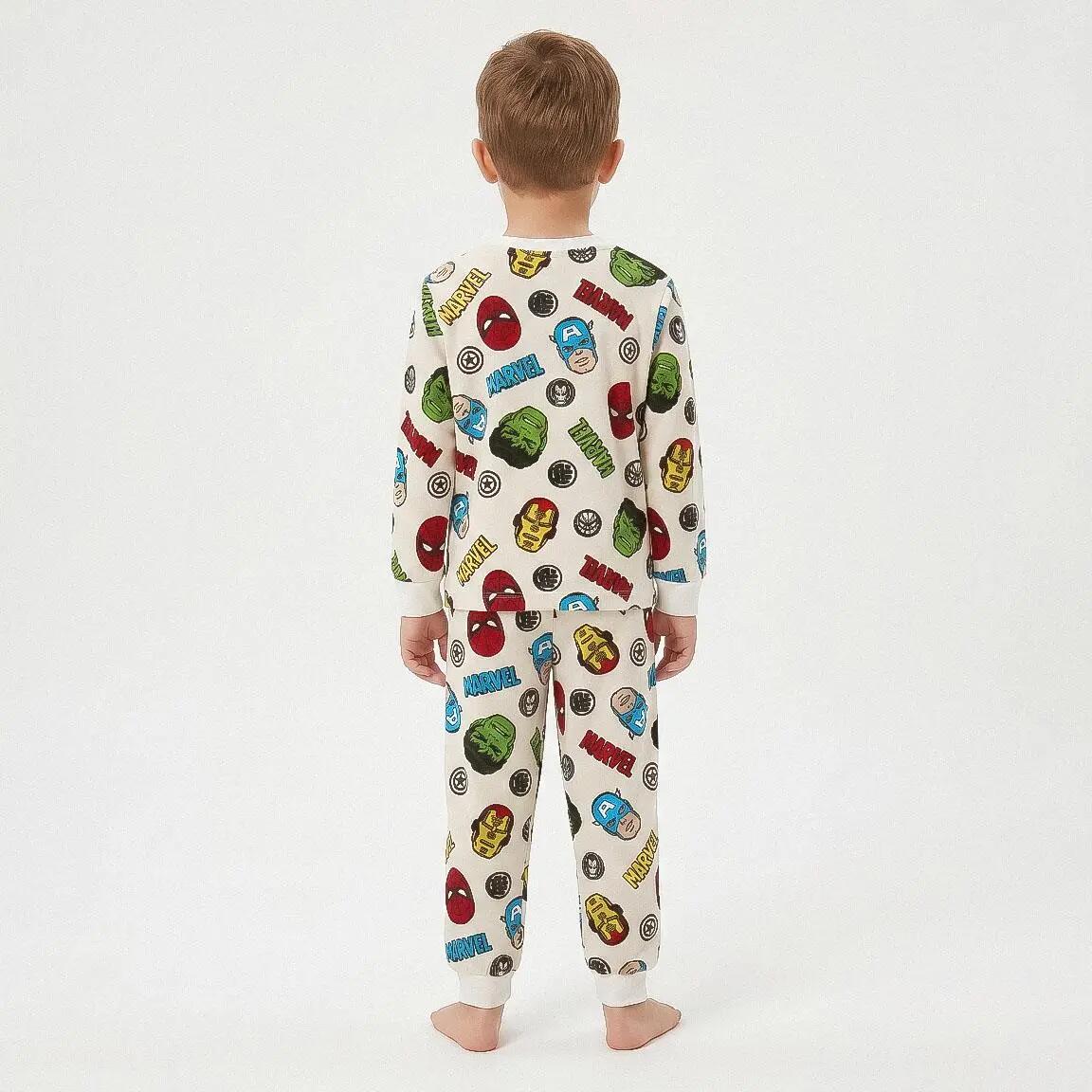 Pyjama Long Enfant Marvel Deux Pièces en Polyester Beige 5/6