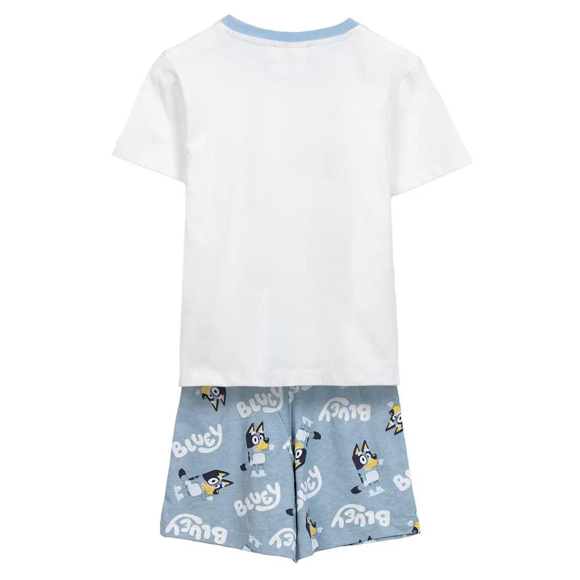 Pyjama Court Enfant Bluey Deux Pièces en Coton Blanc 2/5