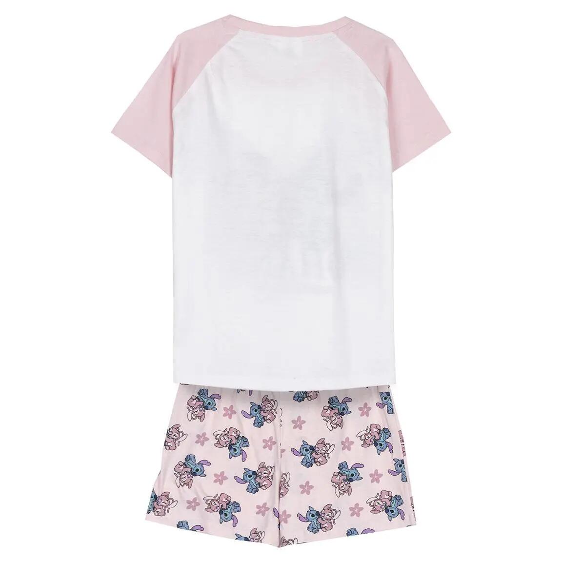 Pyjama Kort Kinder Stitch Tweedelig van Katoen Roze 2/6