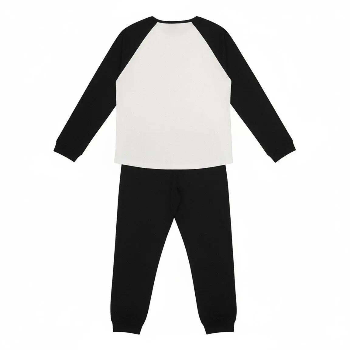 Pyjama Long Adulte Stranger Things Deux Pièces en Coton et Polyester Noir 2/6