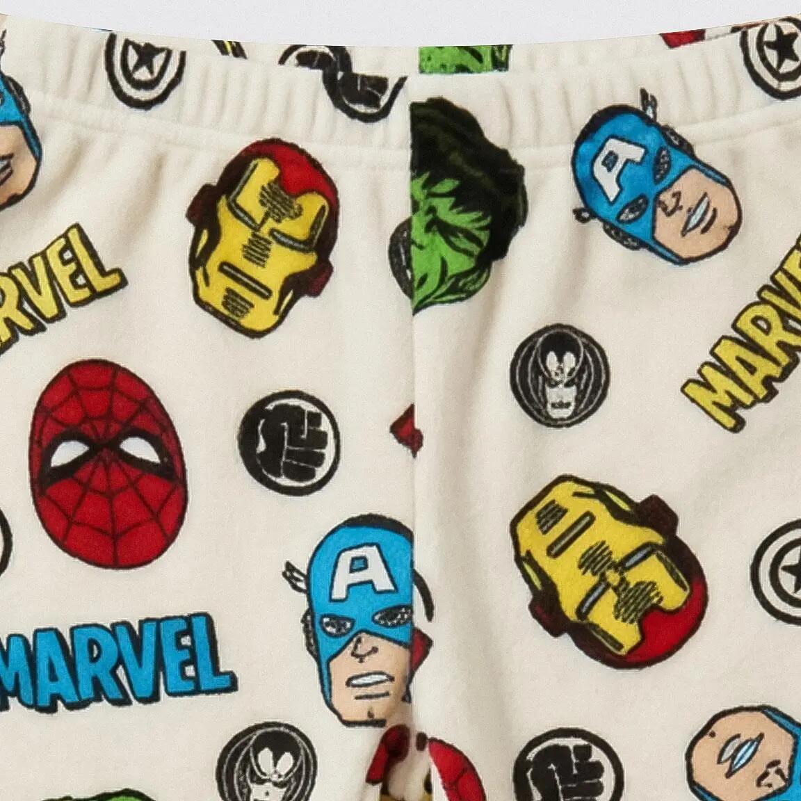 Pyjama Long Enfant Marvel Deux Pièces en Polyester Beige 3/6