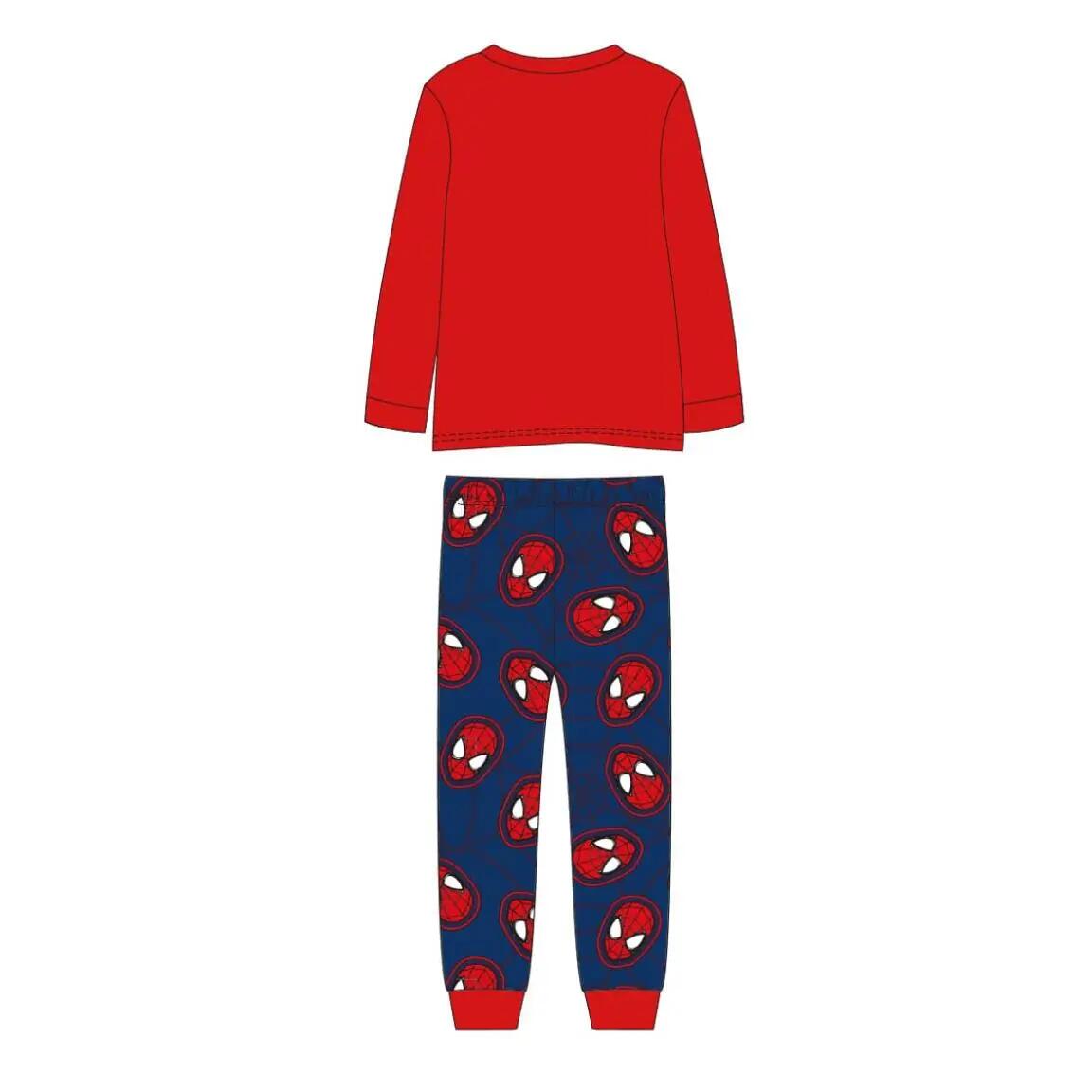 Pyjama Long Enfant Spiderman Deux Pièces en Coton et Polyester Rouge 2/6