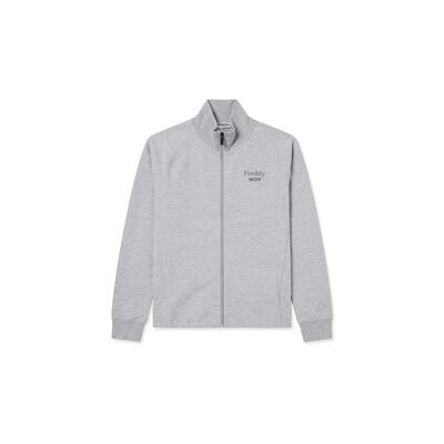 Felpa boxy cropped mélange donna full-zip collo alto