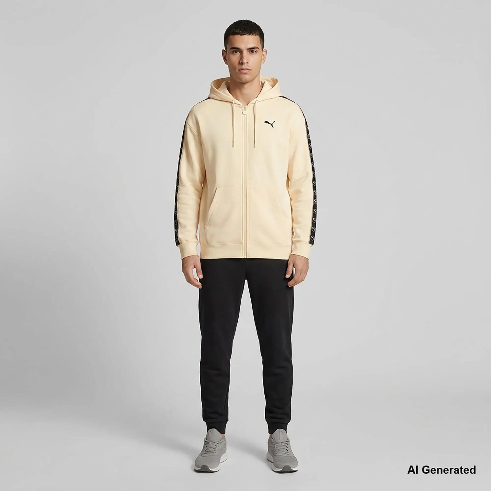 Sweatshirt Puma Ess Elevated Tape Relaxed Full-Zip Hoodie Fl Adulte 3/5