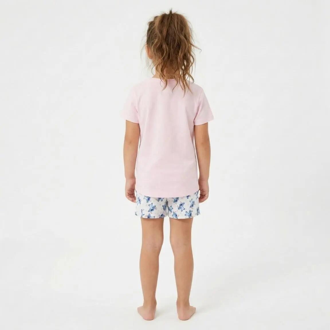 Pyjama Kort Kinder Stitch Tweedelig van Katoen Roze 6/6