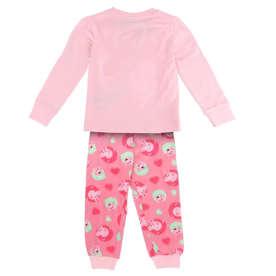 Pyjama Long Enfant Peppa Pig Deux Pièces en Coton et Polyester Rose 2/4