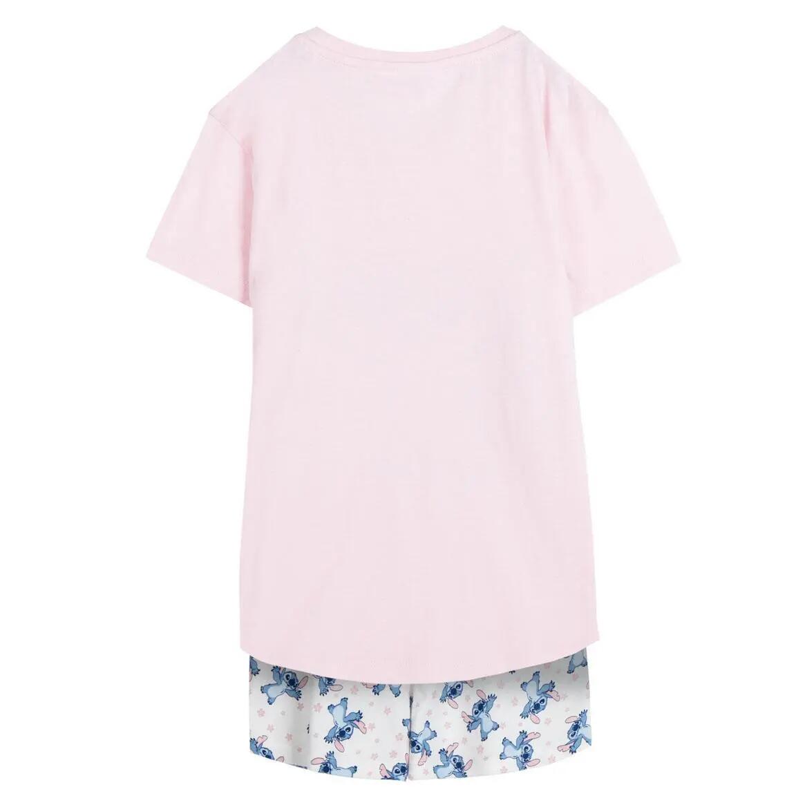 Pyjama Kort Kinder Stitch Tweedelig van Katoen Roze 2/6