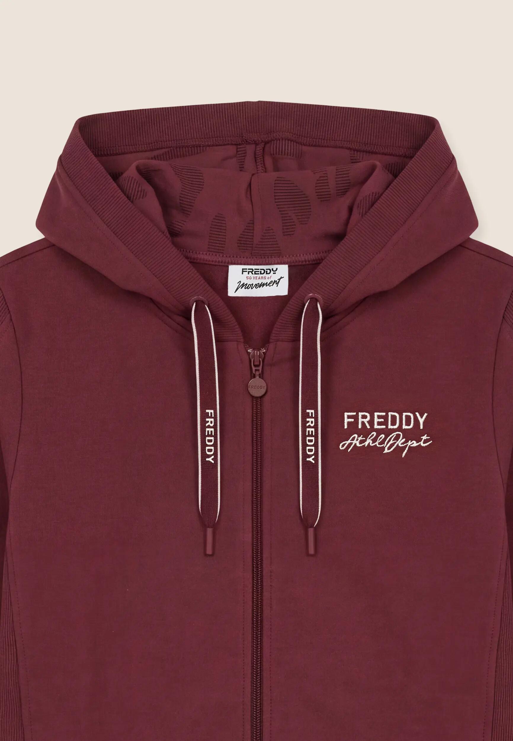 Sweat-shirt à capuche zippé pour femmes avec empiècements côtelés 3/3