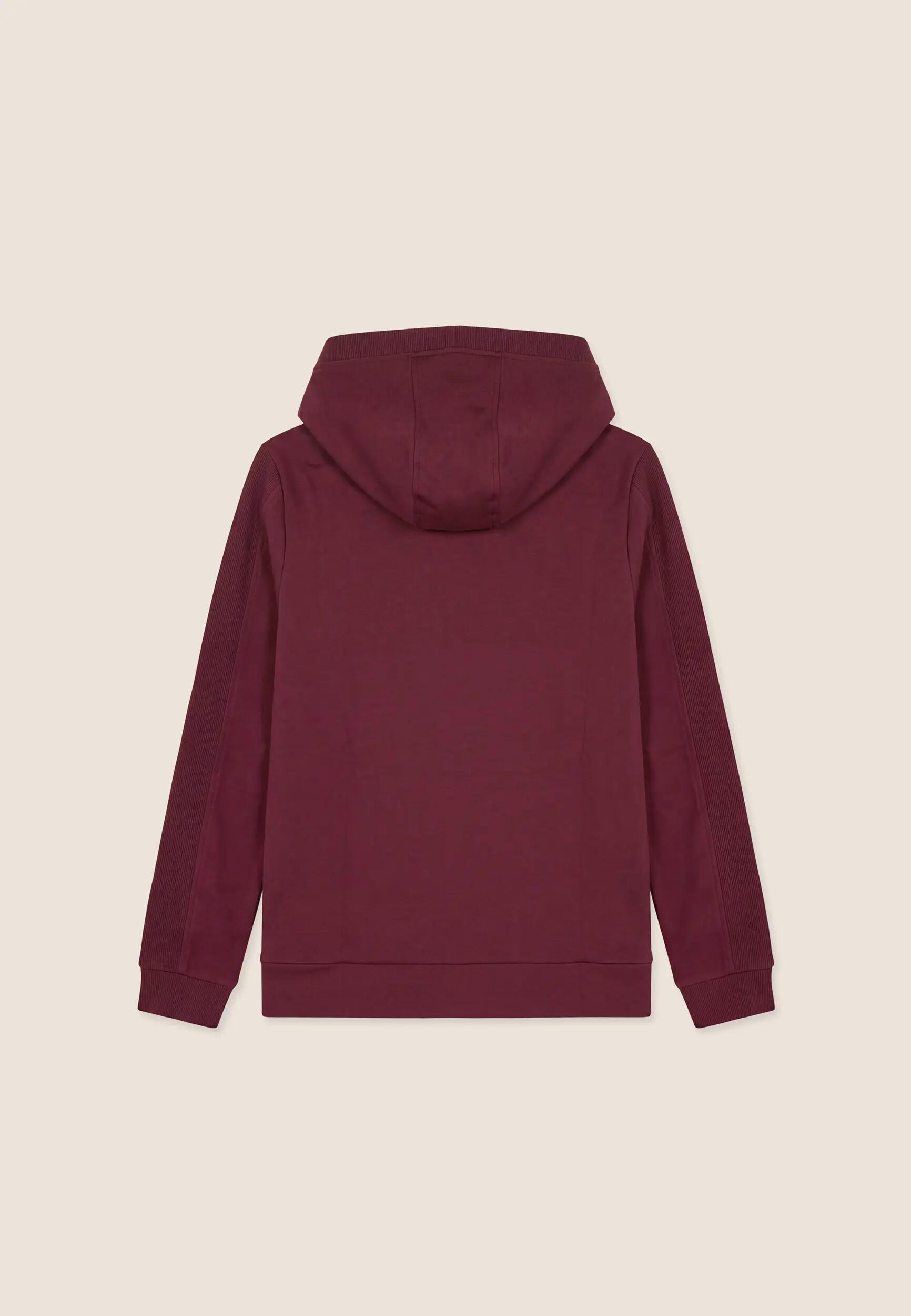 Sweat-shirt à capuche zippé pour femmes avec empiècements côtelés 2/3