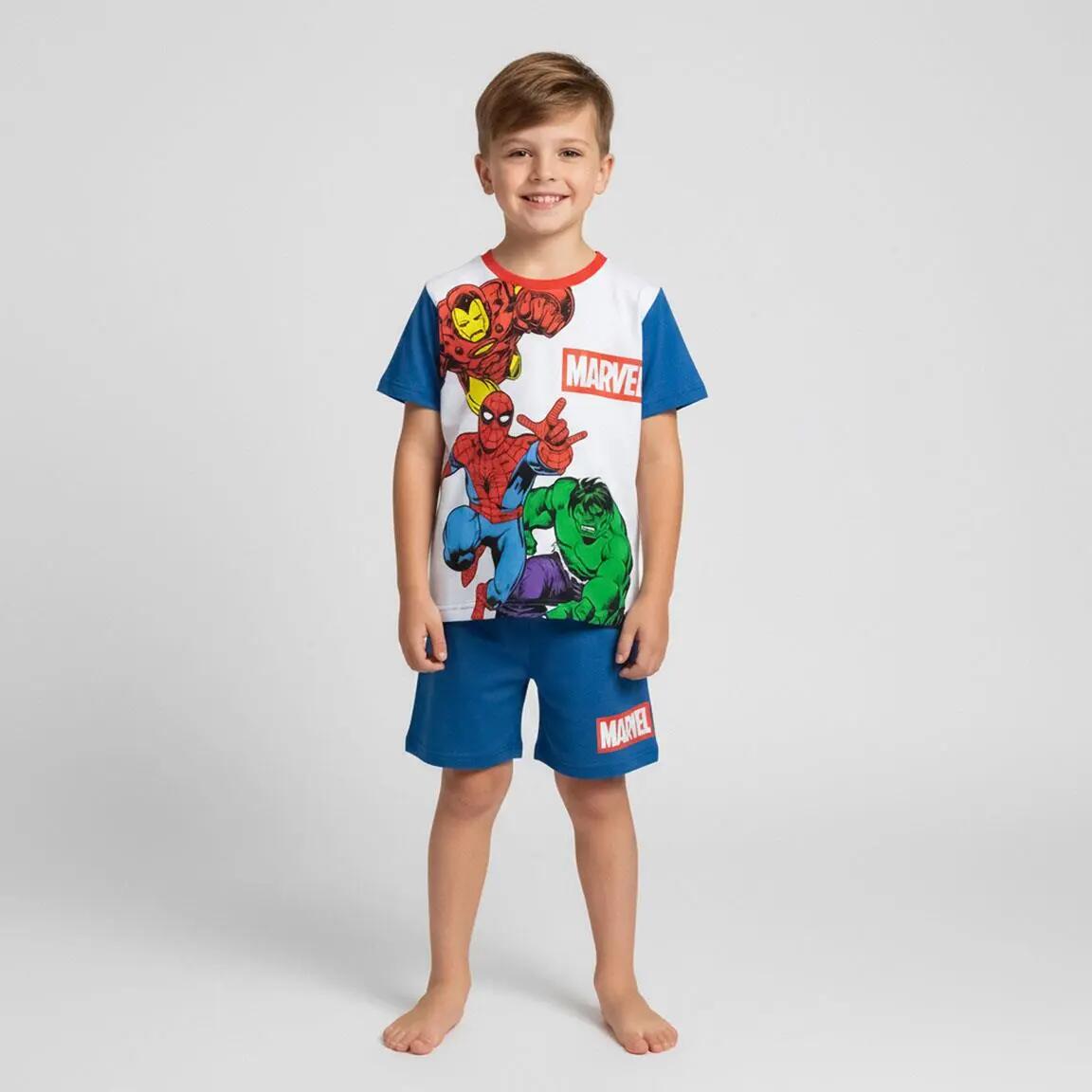 Pyjama Court Enfant Marvel Deux Pièces en Coton Bleu 5/6