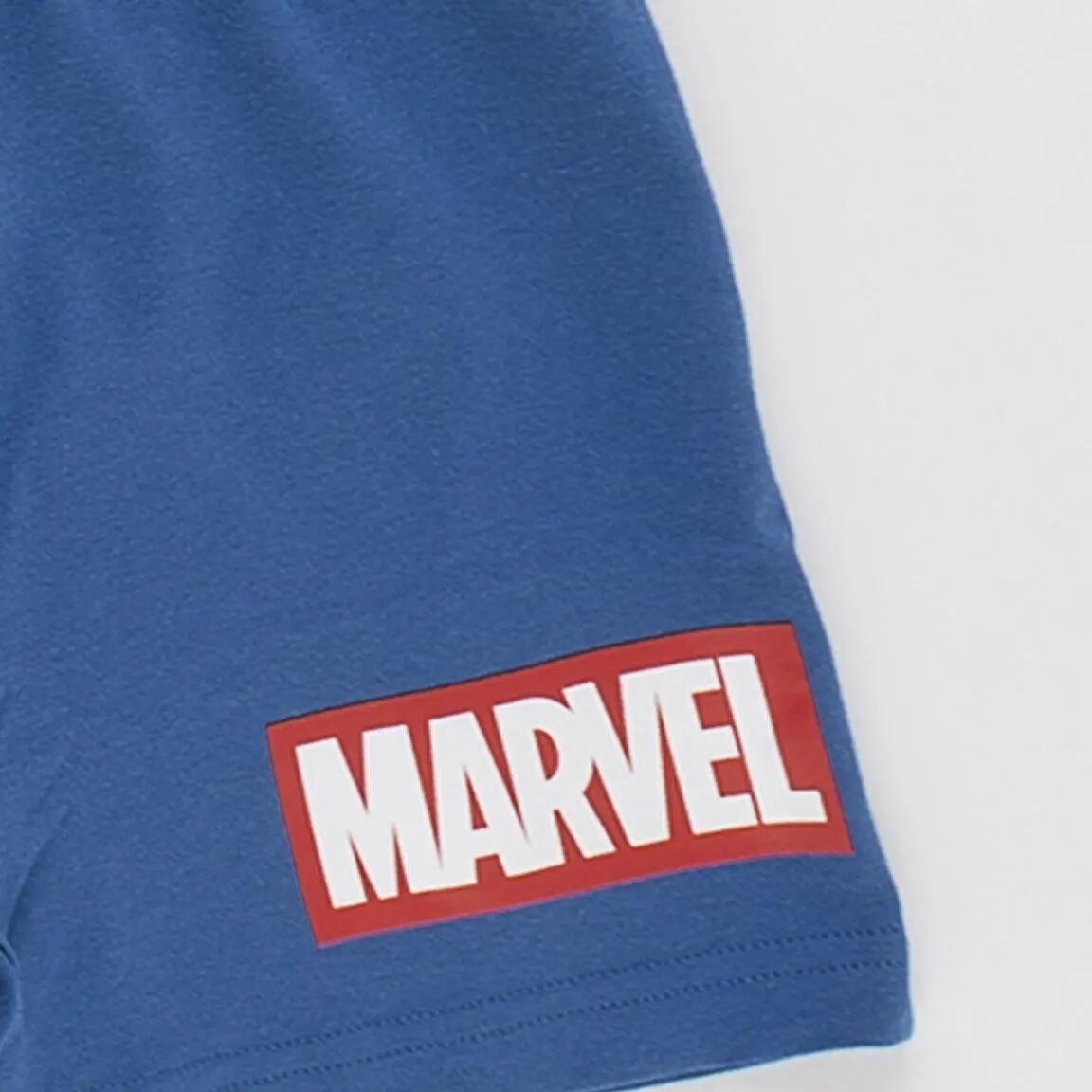 Pyjama Court Enfant Marvel Deux Pièces en Coton Bleu 4/6