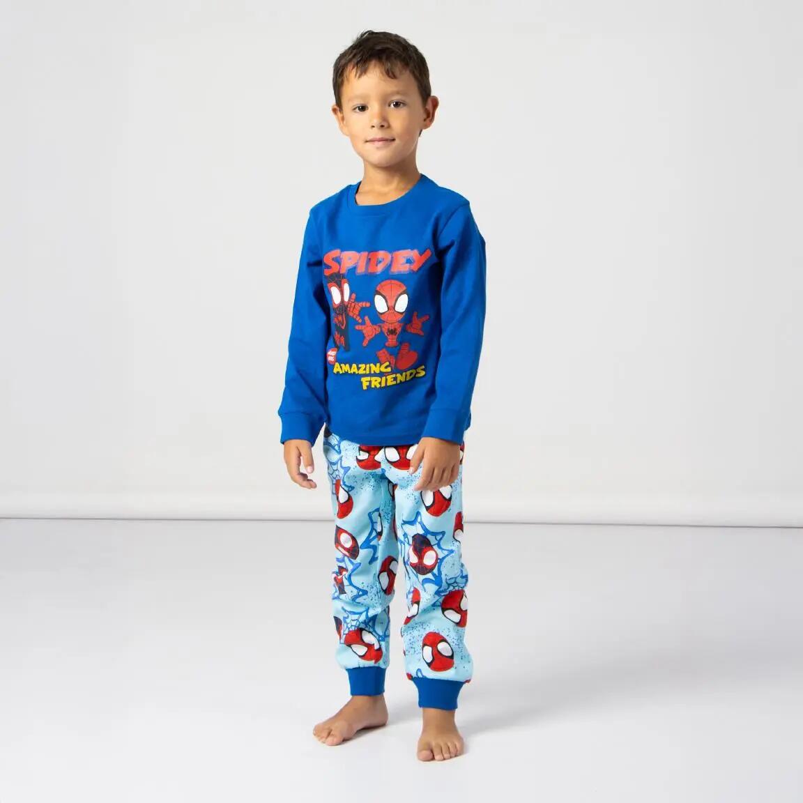 Pyjama Long Enfant Spidey Deux Pièces en Coton et Polyester Bleu 4/6