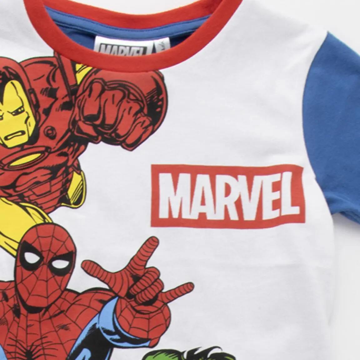 Pyjama Court Enfant Marvel Deux Pièces en Coton Bleu 3/6