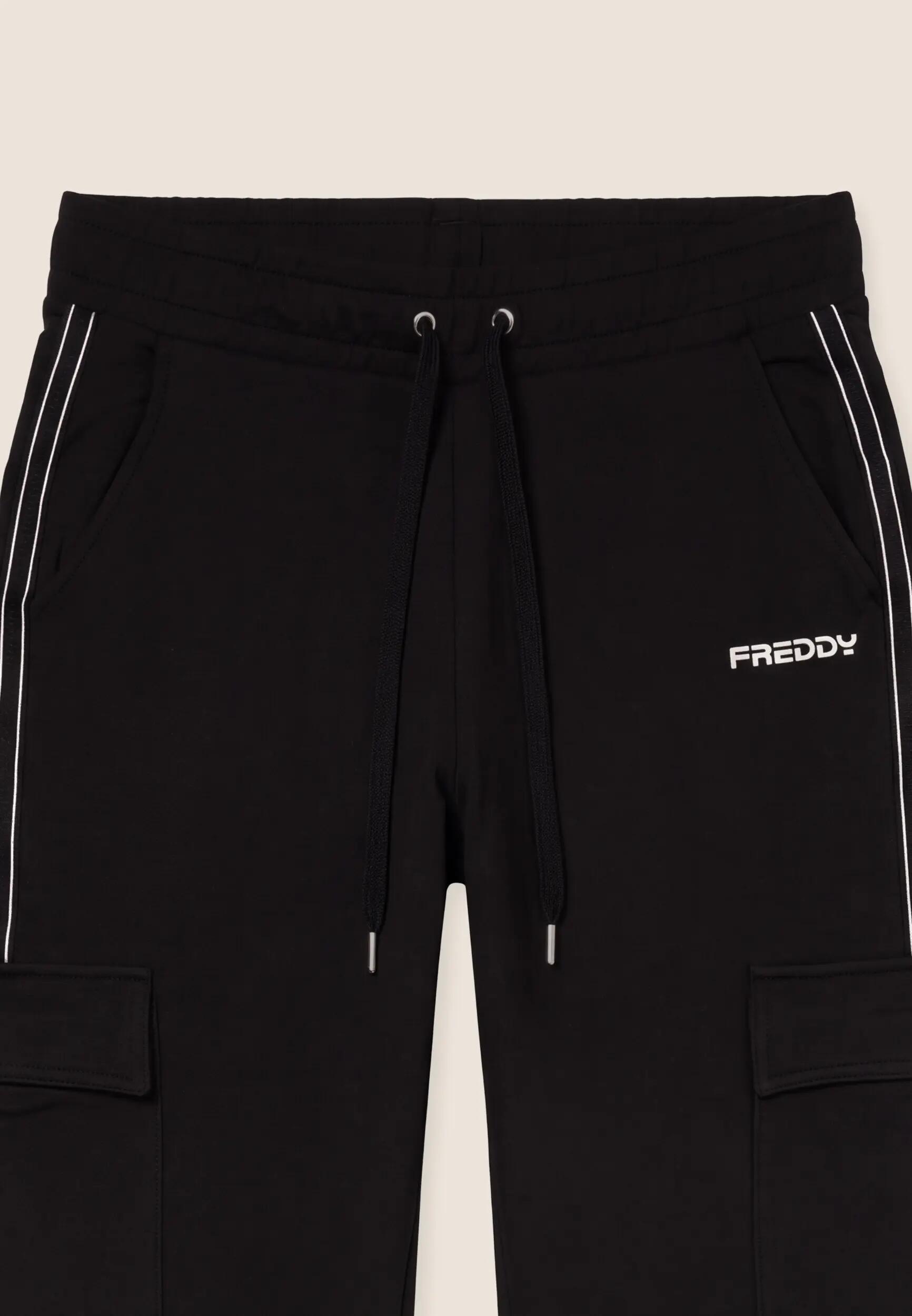 Pantaloni cargo in felpa con dettagli logati perlati 3/3