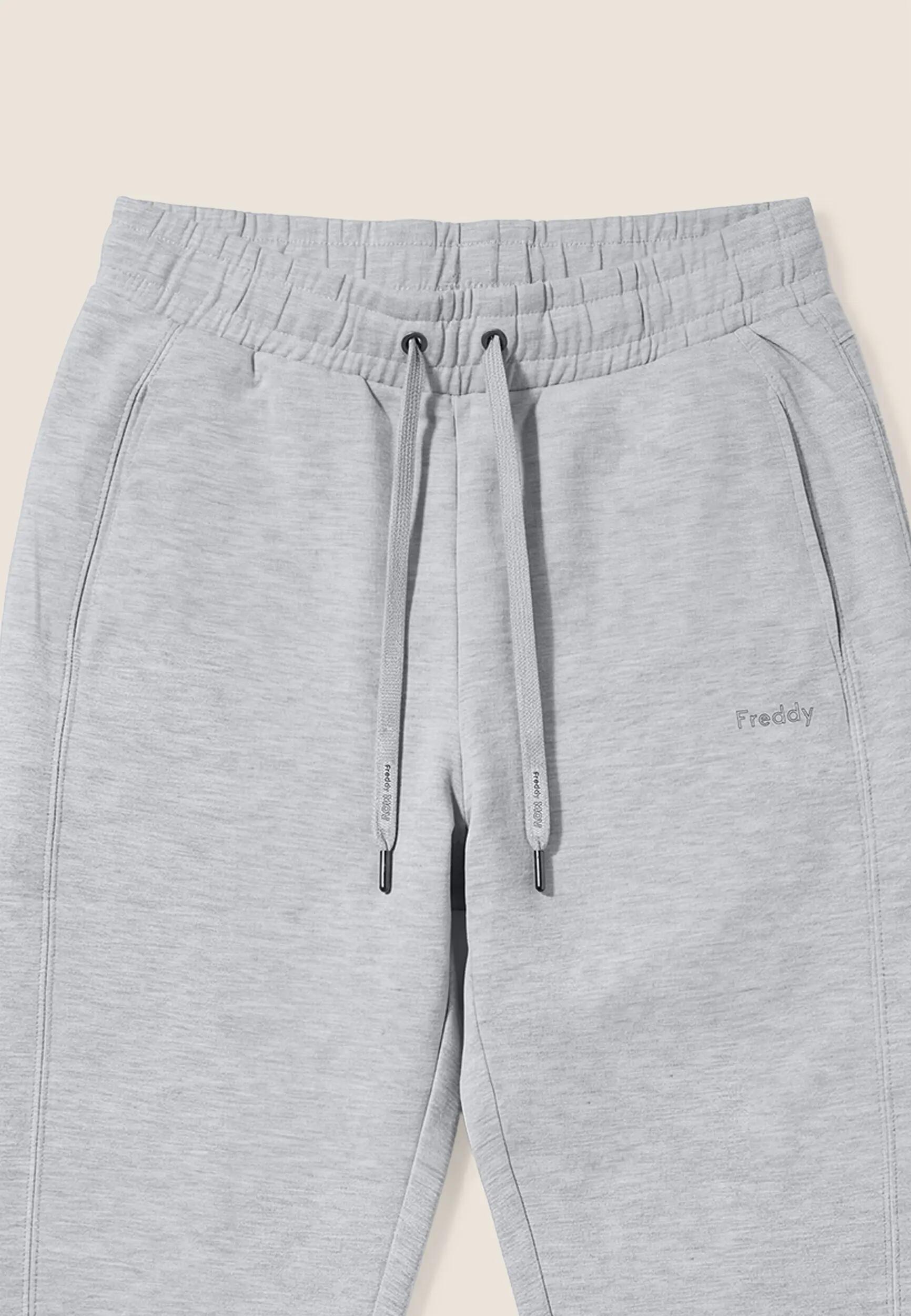 Pantalon de jogging femmes en molleton mélangé, coupe classique, avec bandes côt 3/3