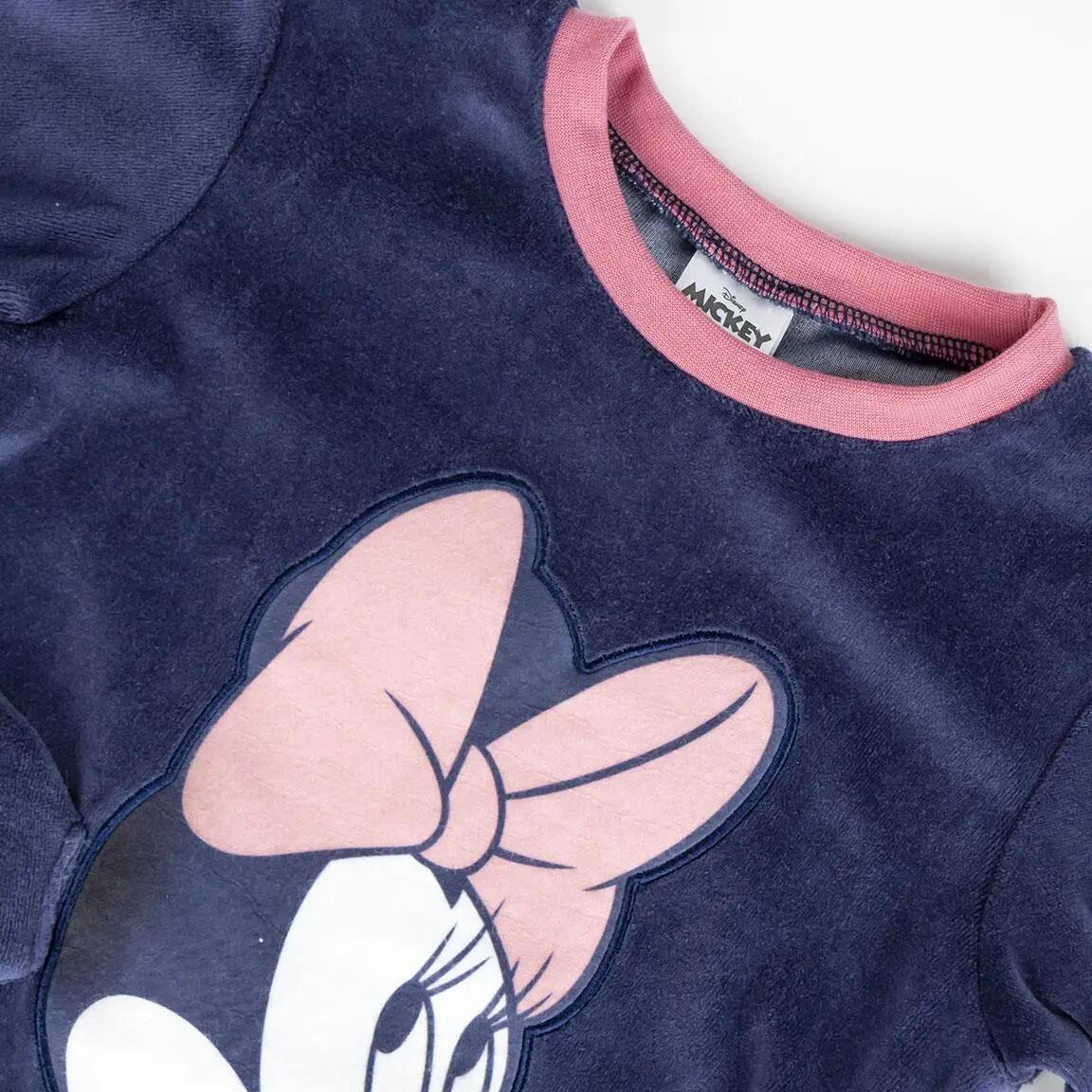Pigiama Lungo Bambino Minnie Due Pezzi in Poliestere Blu Navy 3/3